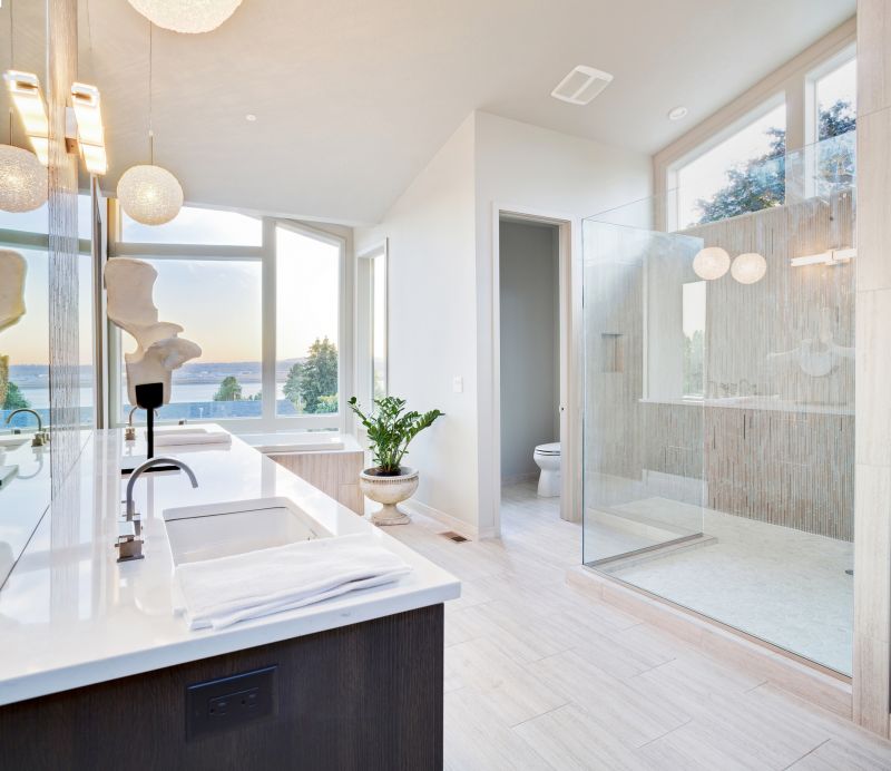 Contemporary Bathroom with Glass Enclosure